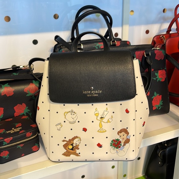 Disney X Kate Spade The Beauty Medium Flap Backpack 
Cream Multi 
NWT - Picture 15 of 16